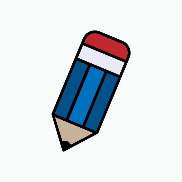 Icono de lápiz Escribe símbolo Edita el signo Elemento de papelería Ilustración Logo Componente Vector