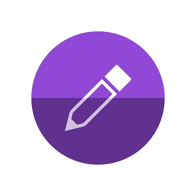 Icono de lápiz en estilo de círculo de color plano Ilustración pintura herramienta de trabajo garabateo plan de boceto