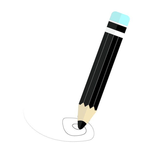 Icono de lápiz en estilo plano Oficina suministra ilustración vectorial en fondo aislado Signo de escritura
