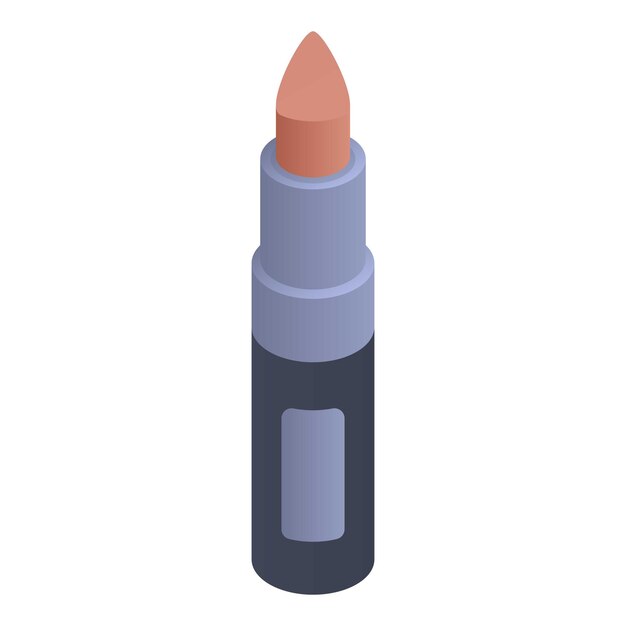 Icono de lápiz labial marrón Isométrico de icono de vector de lápiz labial marrón para diseño web aislado sobre fondo blanco
