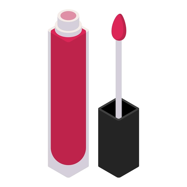 Vector icono de lápiz labial de pincel isométrico del icono vectorial de lápicera de lápice labial para diseño web aislado en fondo blanco