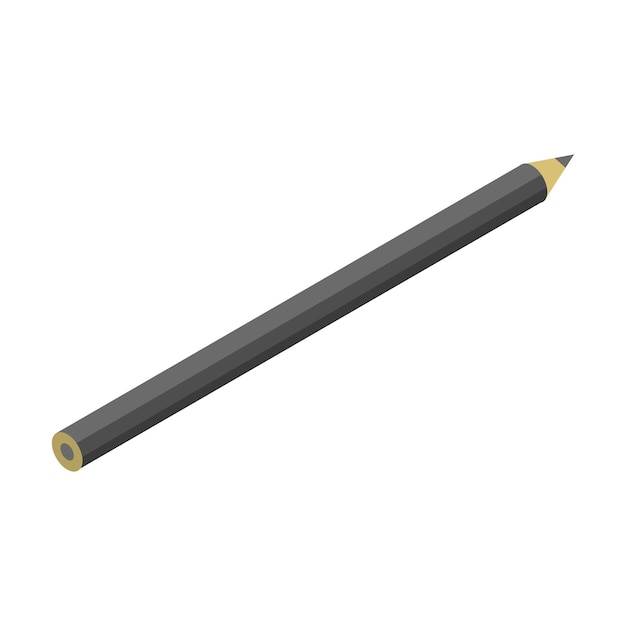 Icono de lápiz negro Isométrico del icono de vector de lápiz negro para diseño web aislado sobre fondo blanco