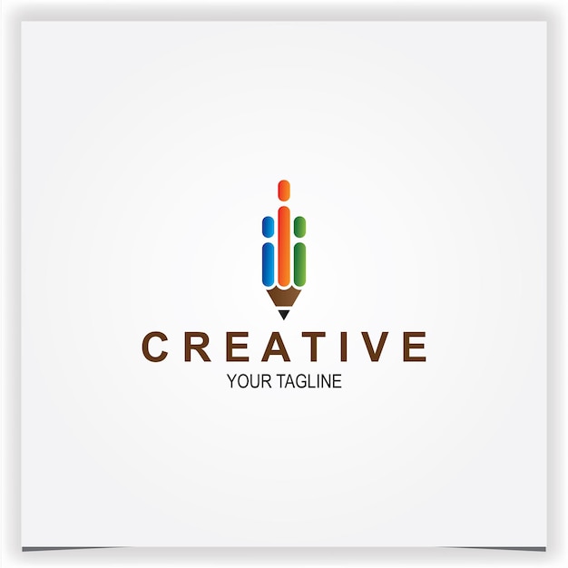 Icono de lápiz vectorial o elemento de diseño de logotipo símbolo lápiz tecnología digital logotipo ilustración premium elegante plantilla vector eps 10