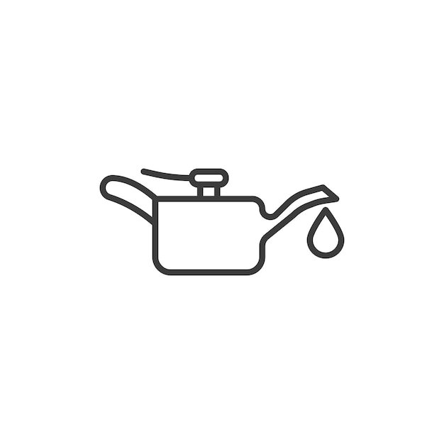 El icono de la lata de aceite establece el símbolo vectorial del lubricante, la señal de luz de advertencia del aceite del motor en estilo negro lleno y delineado