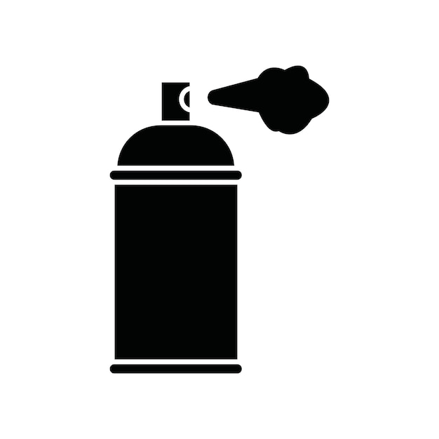 El icono de la lata de aerosol de pintura es una ilustración de línea delgada plana vectorial