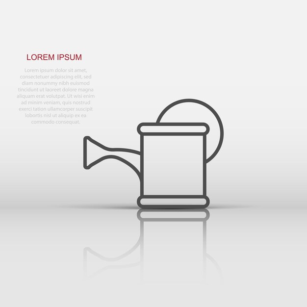 Icono de lata de agua en estilo plano Ilustración vectorial de jardín de riego en fondo blanco aislado Concepto de negocio de riego