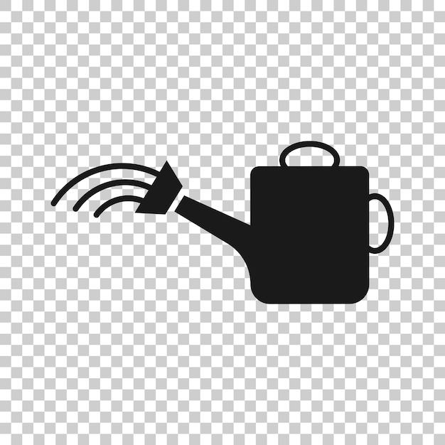 Icono de lata de agua en estilo plano Ilustración vectorial de jardín de riego en fondo blanco aislado Concepto de negocio de riego