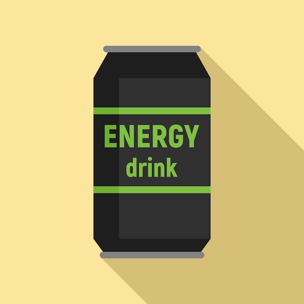 Icono de lata de bebida energética Ilustración plana del icono de vector de lata de bebida energética para diseño web