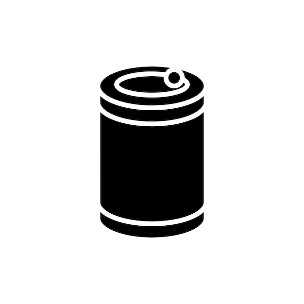 El icono de la lata de comida aislado sobre un fondo blanco