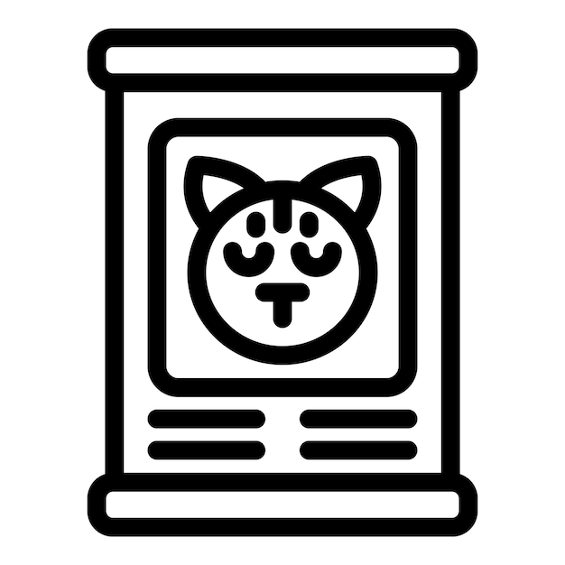 Icono de lata de comida para gatos vector de contorno restaurante de mascotas comida de animales