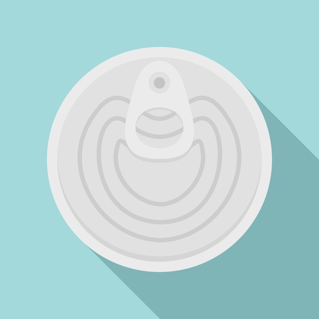 Icono de la lata de comida superior Ilustración plana del icono vectorial de la tina de comida superior para diseño web