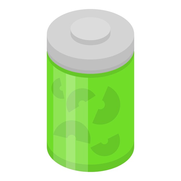 Icono de lata de mermelada de kiwi Isométrico de icono de vector de lata de mermelada de kiwi para diseño web aislado sobre fondo blanco