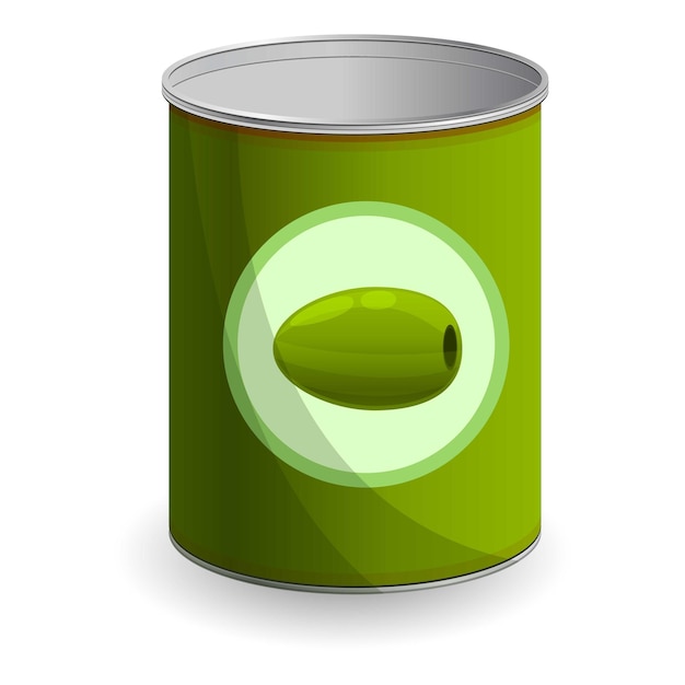Icono de lata de oliva Icono vectorial de lata de Oliva para el diseño web aislado sobre fondo blanco