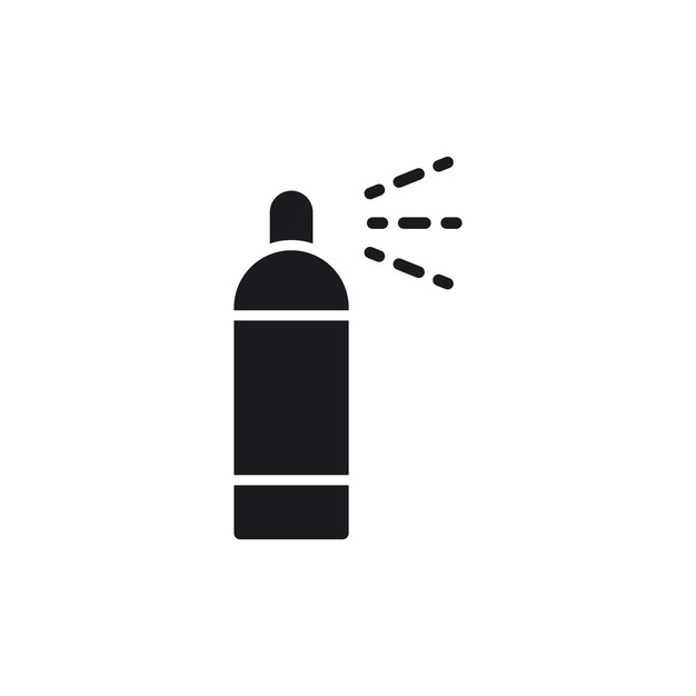 El icono de la lata de pulverización aislado sobre un fondo blanco