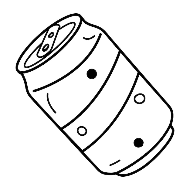 Un icono de una lata de refresco en estilo doodle