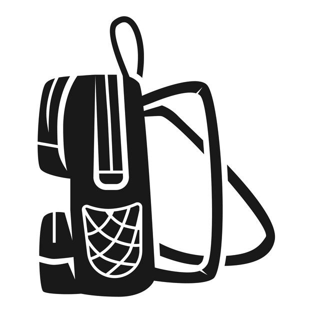 Icono lateral de mochila de estudiante Ilustración simple del icono de vector lateral de mochila de estudiante para diseño web aislado sobre fondo blanco