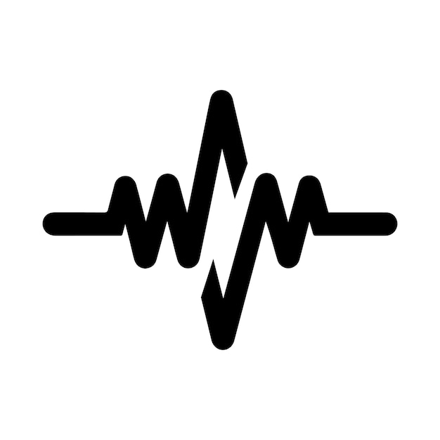 Ícono de latido cardíaco Símbolo de frecuencia cardíaca negra aislado Símbolo médico de ECG