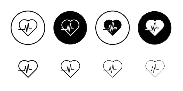 El icono del latido del corazón Colección de juegos de relleno plano