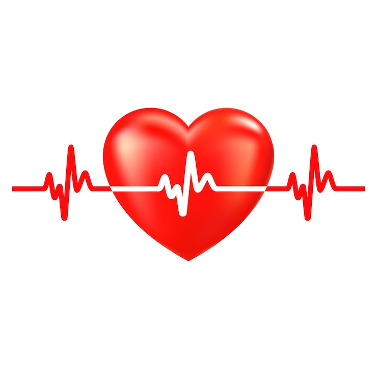 Vector icono del latido del corazón forma del corazón con línea de pulso ilustración vectorial