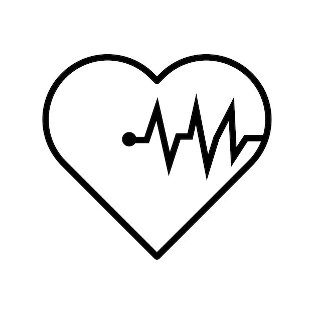 Icono de latido del corazón Latido del corazón latido del corazón icono de pulso Corazón y cardiorgam latido del corazón simple