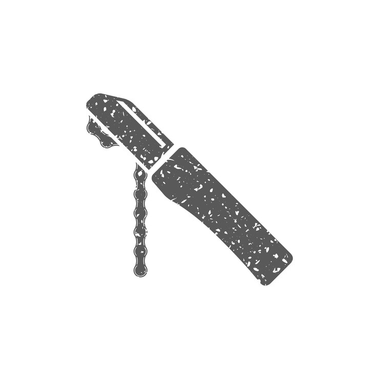 Vector icono de látigo de cadena en la ilustración de vector de textura grunge
