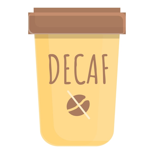 Icono de latte descafeinado Caricatura de icono de vector de latte descafeinado para diseño web aislado sobre fondo blanco