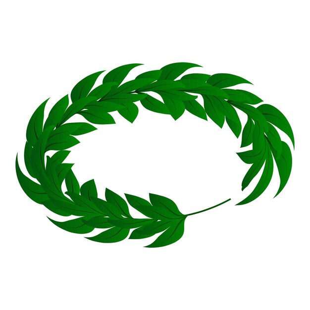 Icono de laurel verde real Isométrico del icono de vector de laurel verde real para diseño web aislado sobre fondo blanco