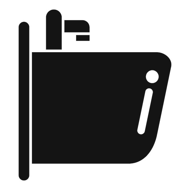 Icono de lavabo de cerámica vector simple inodoro Wc sala pública