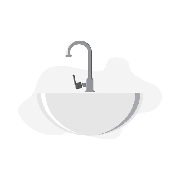 Icono de lavabo limpio Ilustración de vector de fregadero de cocina o baño