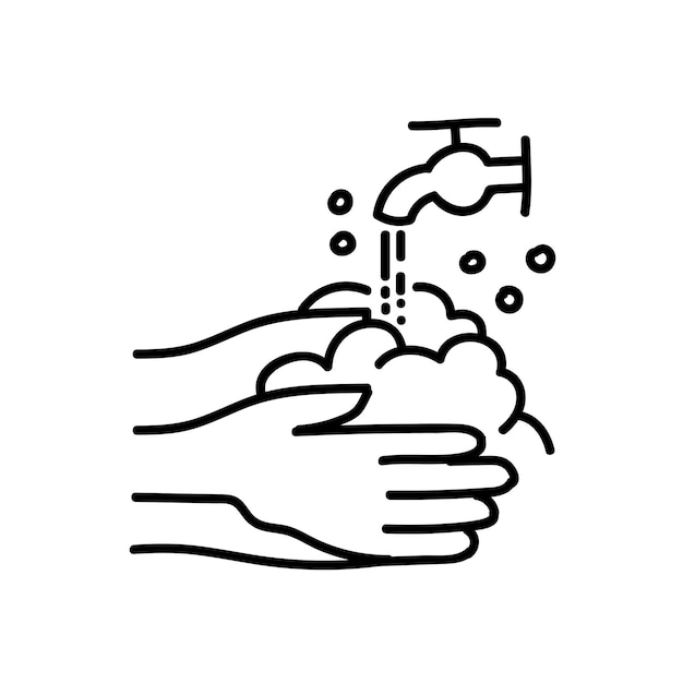 Icono de lavado de manos dibujado a mano ilustración vectorial