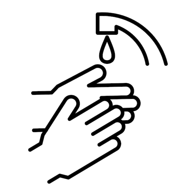 El icono del lavado de manos es el signo del lavado del icono de la mano.