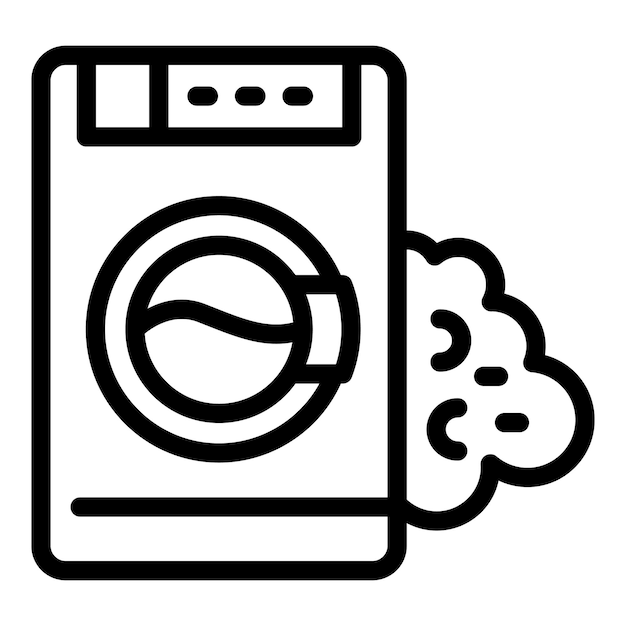 Icono de lavadora defectuosa Contorno Icono de vector de lavadora defectuosa para diseño web aislado sobre fondo blanco