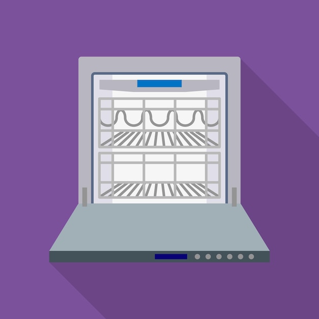 Icono de lavavajillas Ilustración plana del icono de vector de lavavajillas para diseño web