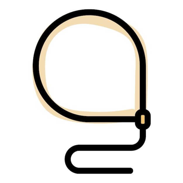 Icono de lazo de látigo Icono vectorial del lápiz de látigo para el diseño web aislado en fondo blanco de color plano