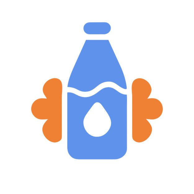 icono de leche con formas de color gradiente