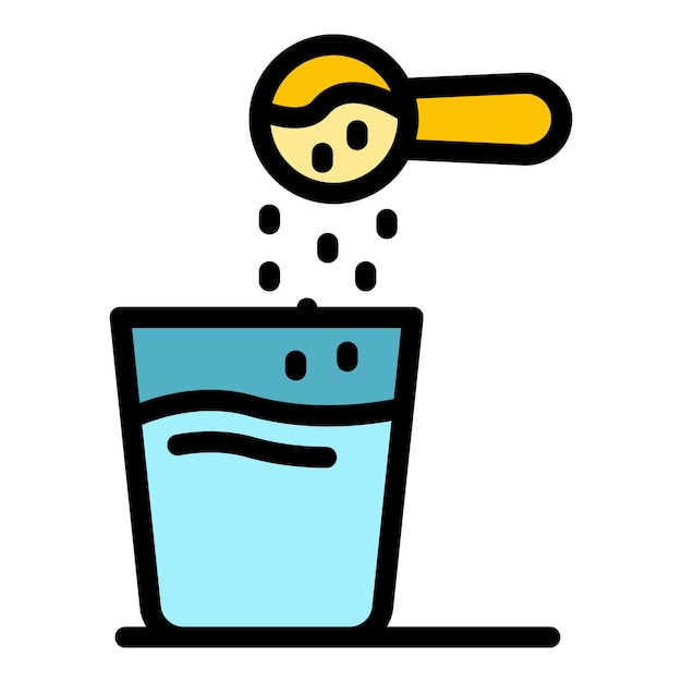 Icono de leche en polvo Icono vectorial del contorno de la leche en po de color plano aislado