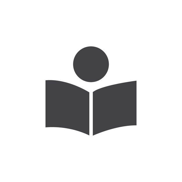 Icono de lector de libro abierto Marca de símbolo en estilo llenado