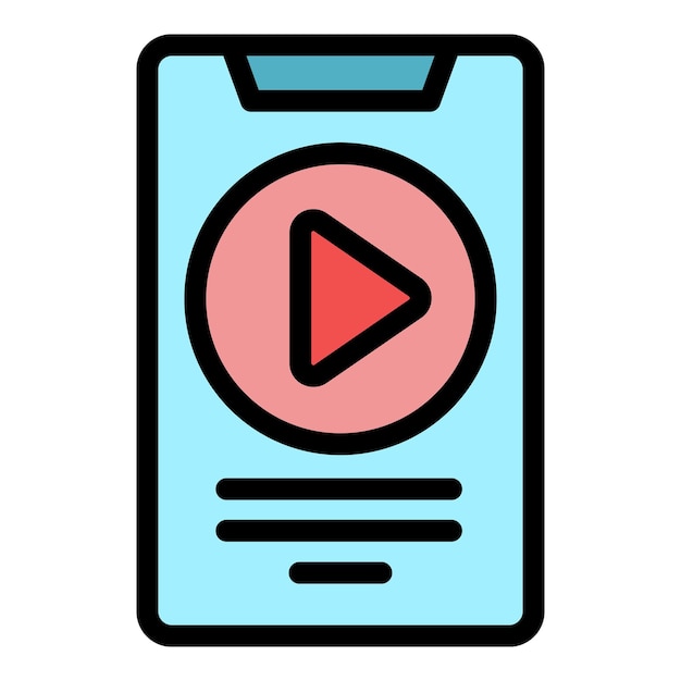 Icono de lectura de libros de smartphone vector de contorno Escuela de educación digital en línea color plano