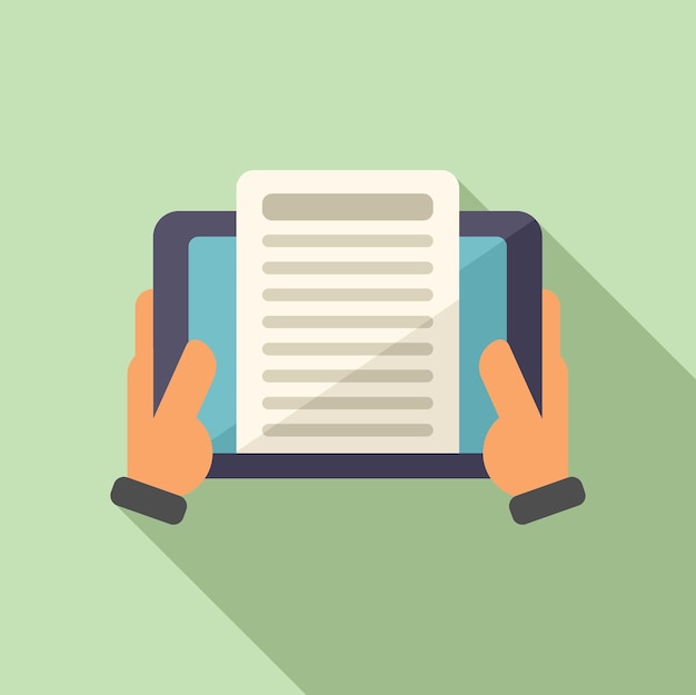 Icono de lectura de tableta vector plano Web personas Video casero