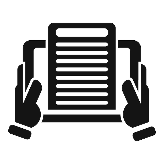 Icono de lectura de tableta vector simple Web personas Video casero