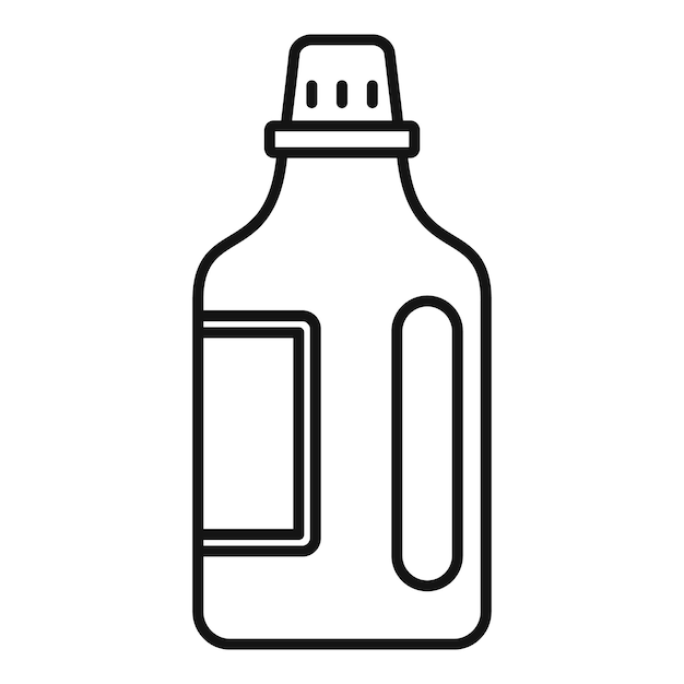 Icono de lejía doméstica Icono de vector de lejía doméstica de esquema para diseño web aislado sobre fondo blanco