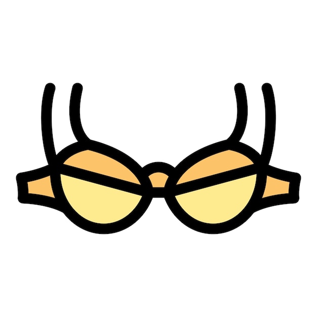 El icono de la lencería de sostén Contorno del icono vectorial de la lenchería de sostene color plano aislado