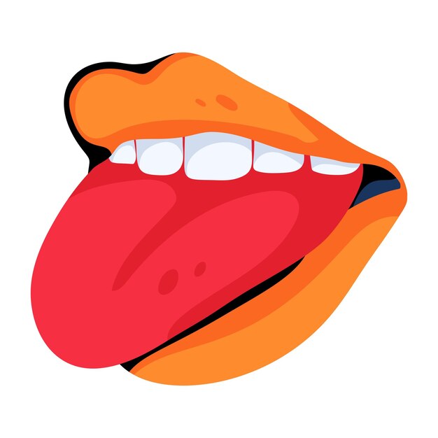 Vector un icono de la lengua en estilo plano