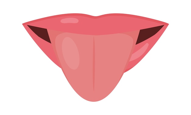 Icono de lengua plana Parte del cuerpo Perforación con estilo