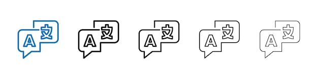 Icono de lenguaje Logotipo vectorial de esquema para la interfaz de usuario web