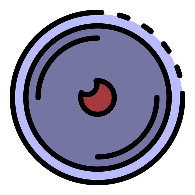 Icono de lente de cámara Contorno lente de cámara vector icono color plano aislado