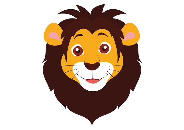 Vector icono, de, león, cara, animales, vector, león, cara