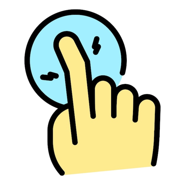 Icono de lesión en el dedo adulto Contorno Icono de vector de lesión en el dedo adulto para diseño web aislado en color plano de fondo blanco
