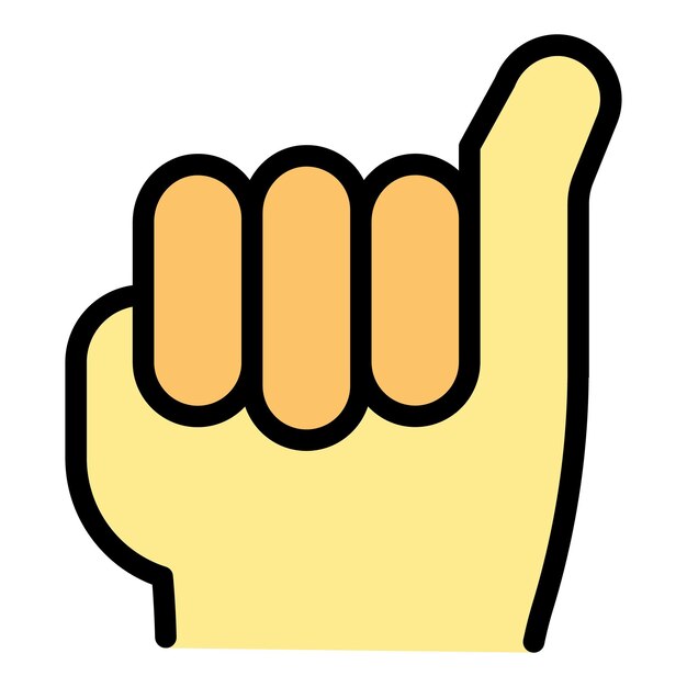 Icono de lesión en el dedo Contorno Icono de vector de lesión en el dedo para diseño web aislado en color plano de fondo blanco