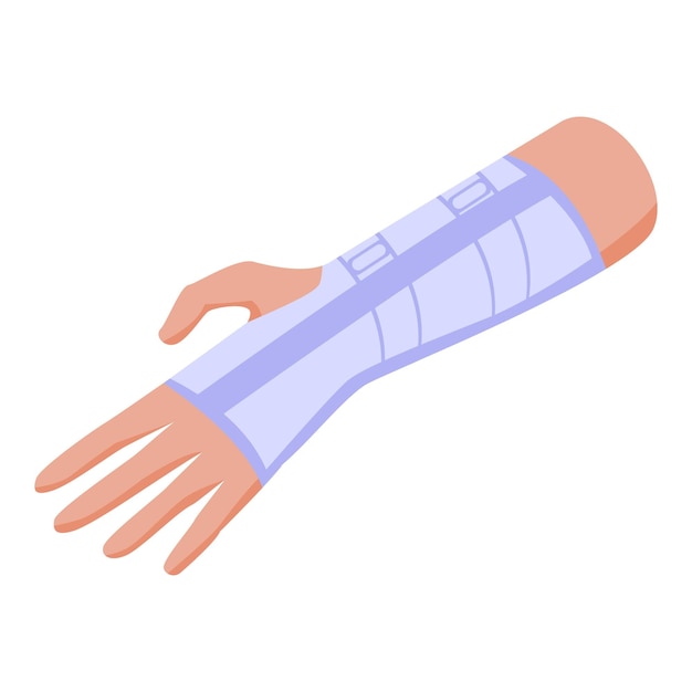 Icono de lesión en la mano Isométrico del icono de vector de lesión en la mano para diseño web aislado sobre fondo blanco